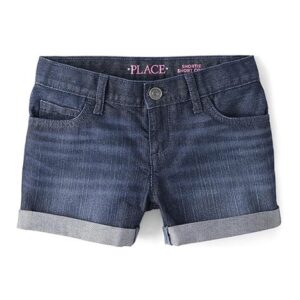 The Children's Place girls Roll Cuff Denim Shortie