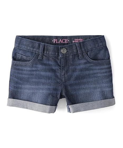 The Children's Place girls Roll Cuff Denim Shortie